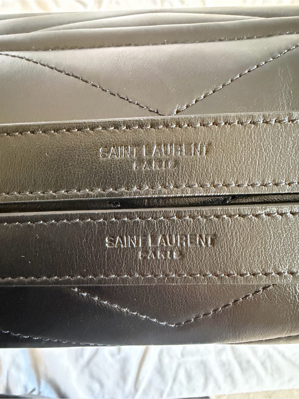 Saint Laurent Calfskin Y Quilted Monogram Large Loulou Chain Satchel Black - Picture 10 of 10